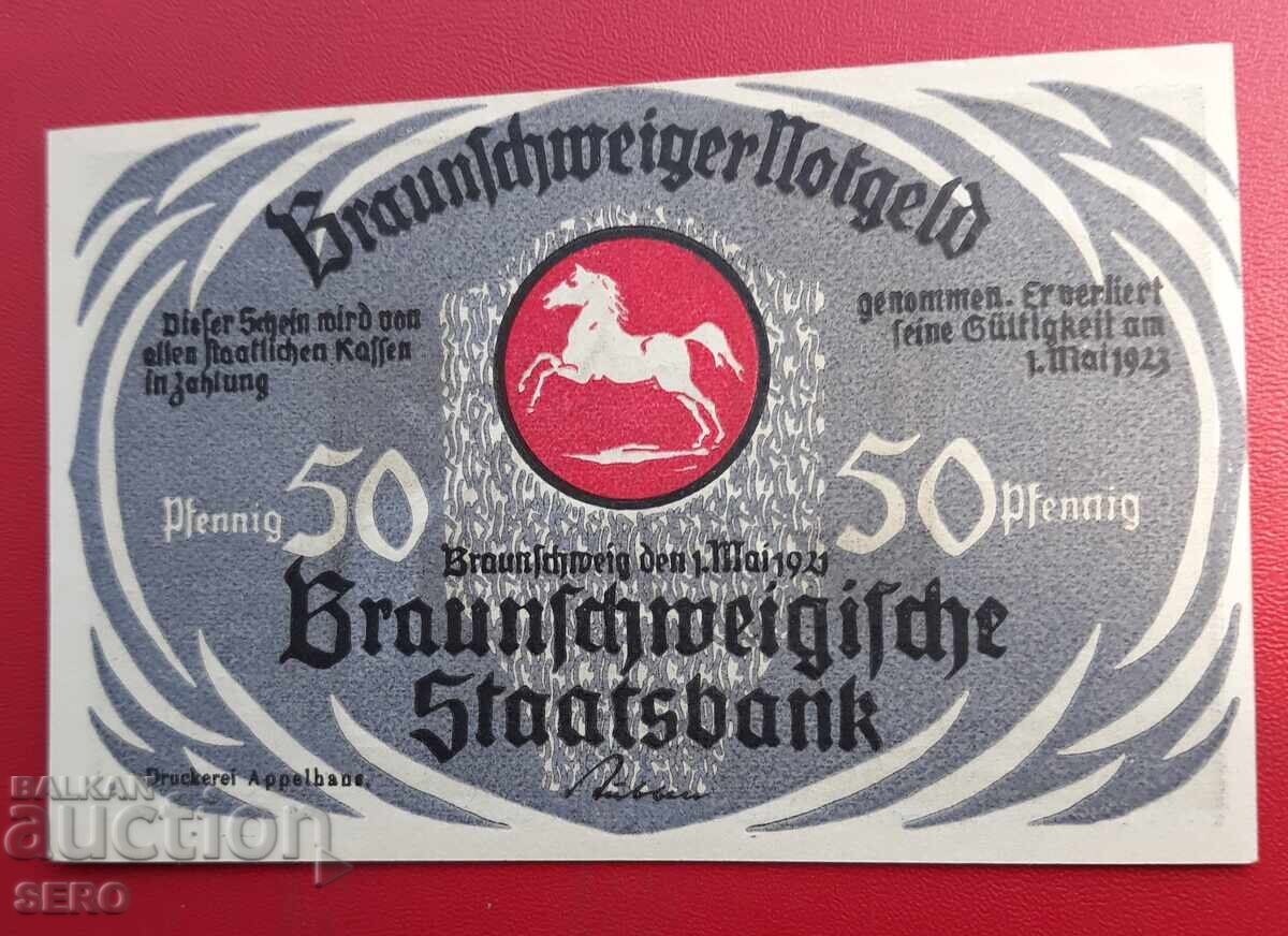 Bancnota-Germania-Braunschweig-50 pfennig 1921