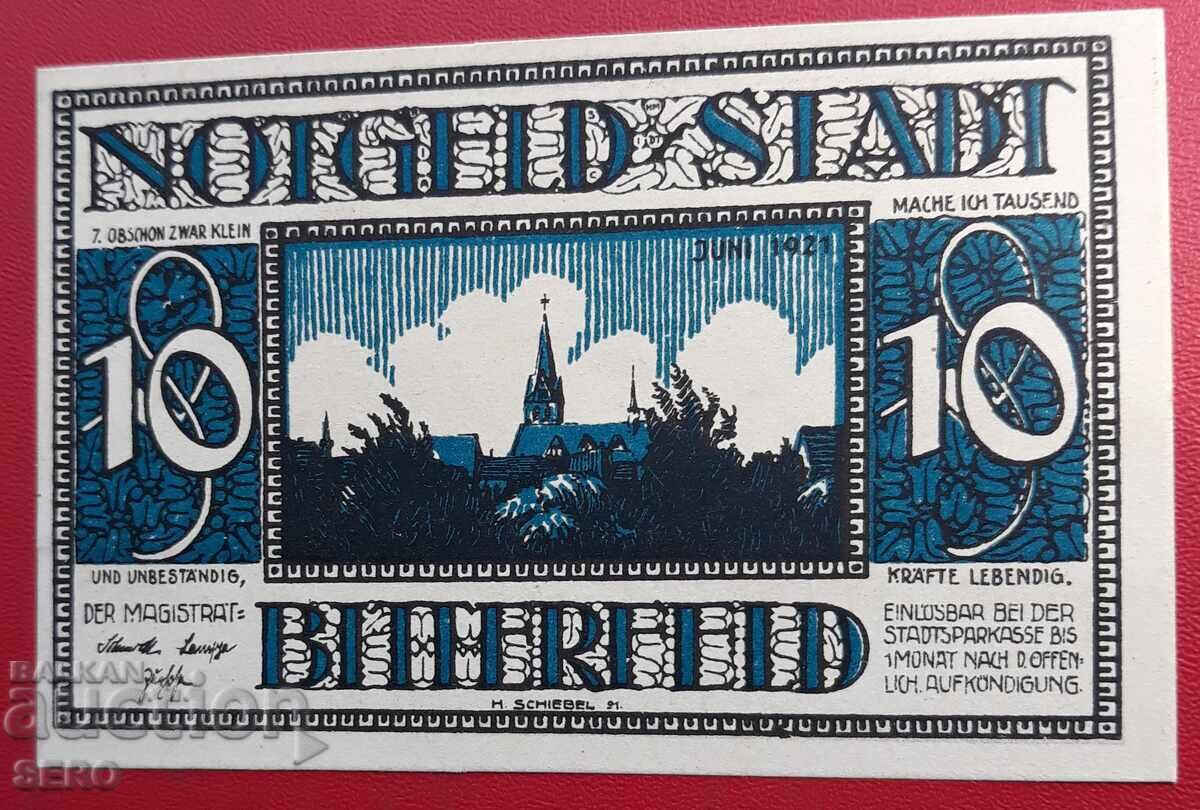 Bancnotă-Germania-Saxonia-Bitterfeld-10 pfennigi 1921