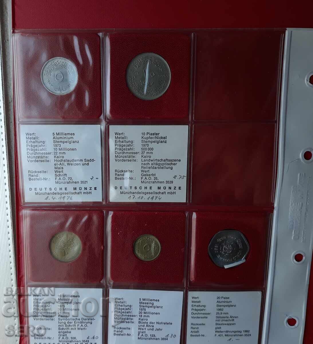 Delivery of F.A.O. - lot of 5 coins