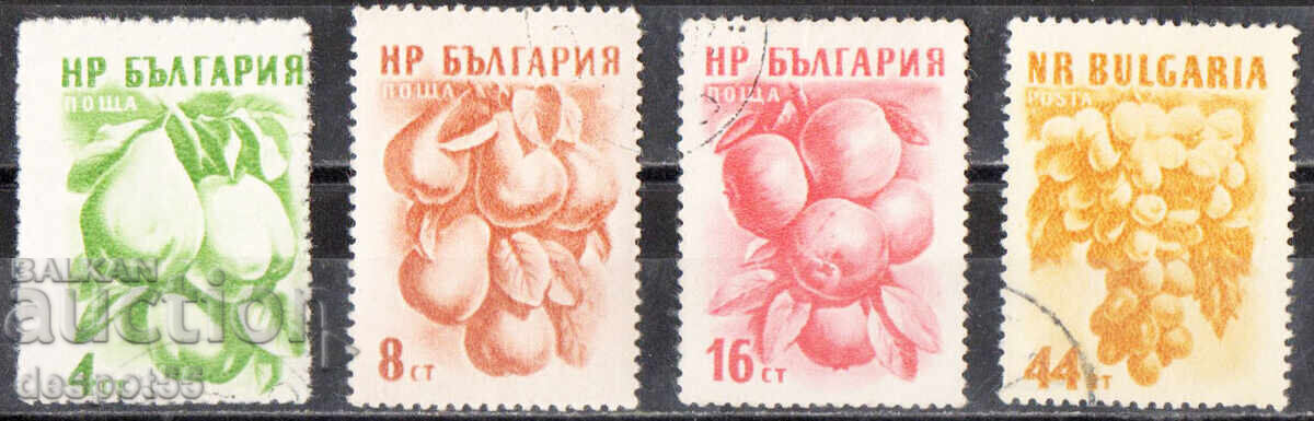 1957. Bulgaria. Emisiune obișnuită - fructe (ediția a II-a, culori noi)