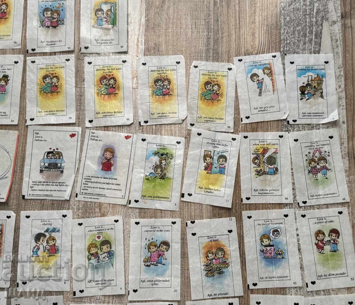 Licitație Love is Lot colecție vechi abțibilduri de gumă 73 buc Licitație Love is Lot colecție vechi abțibilduri de gumă 73 buc