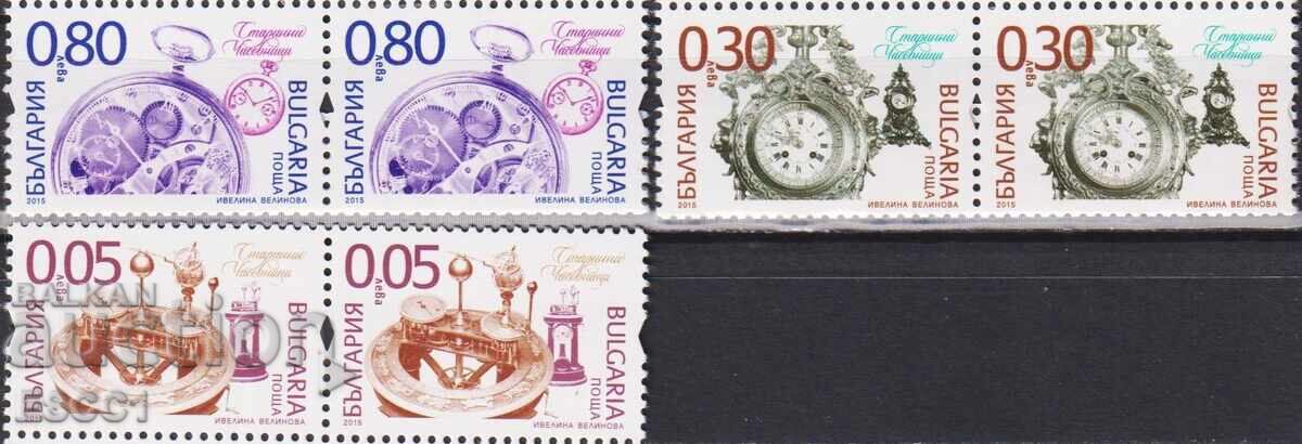 Mărci poștale neștampilate Ceasuri vechi 2015 din Bulgaria