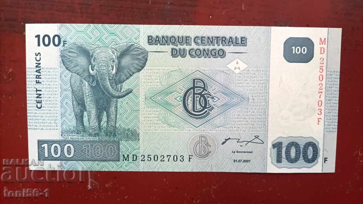 Congo 100 franci 2007 UNC Congo 100 franci 2007 UNC