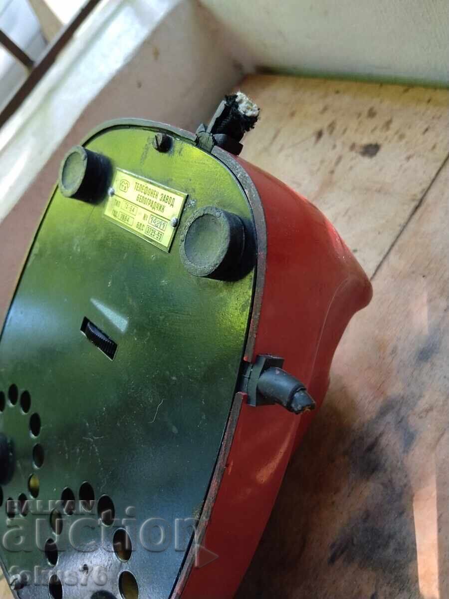 Frumos telefon vechi bulgăresc din bachelită - roșu - 6