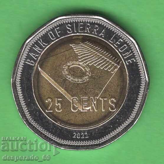 (¯`'•.¸ 25 cenți 2022 SIERRA LEONE UNC ¸.•'´¯)