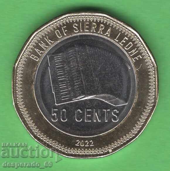 (¯`'•.¸ 50 cents 2022 SIERRA LEONE UNC ¸.•'´¯) (¯`'•.¸ 50 cents 2022 SIERRA LEONE UNC ¸.•'´¯)