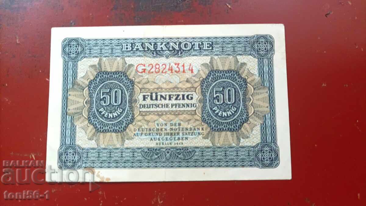 Γερμανία 50 πένιγκ 1948 - ένα γράμμα Γερμανία 50 πένιγκ 1948 - ένα γράμμα