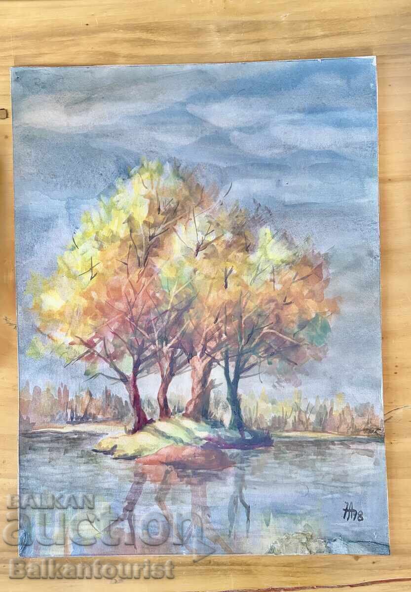 Никола АНГЕЛАКОВ (1937-  ) Акварел, Подпис НА 98
