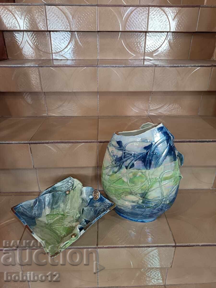 Set ceramică - vază și fructieră cu preț € 40.00 | 78.23 BGN