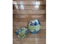 Set ceramică - vază și fructieră