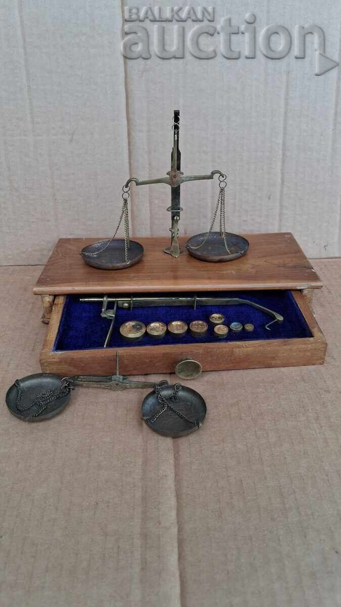vechi cântar farmaceutic primitiv retro vintage - 5