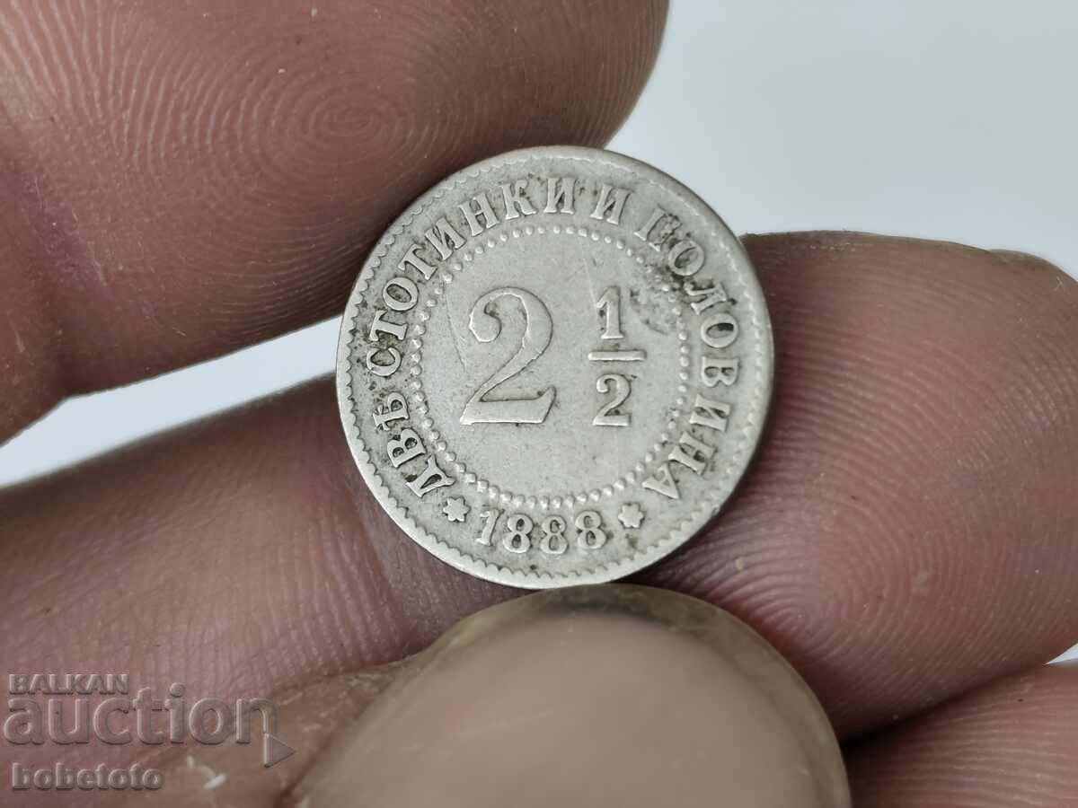 Monedă 2 1/2 stotinki 1888