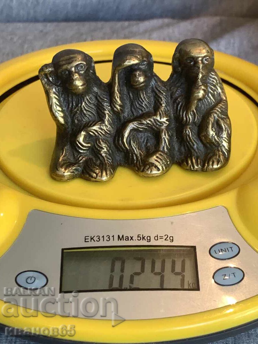 Figurină din alamă „cele trei maimuțe înțelepte” cu preț € 20.00 | 39.12 BGN