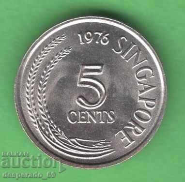 (¯`'•.¸ 5 cenți 1976 SINGAPORE UNC ¸.•'´¯)