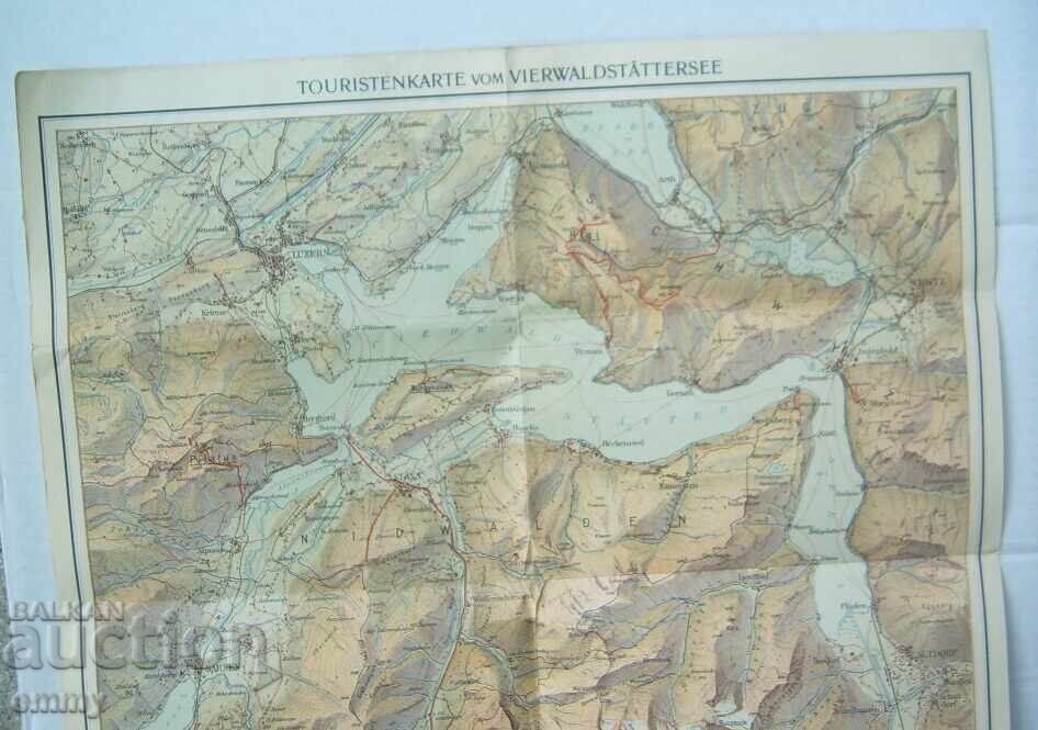 Tourist map of Lake Lucerne, Switzerland, 1930s with price € 1.50 | 2.93 BGN