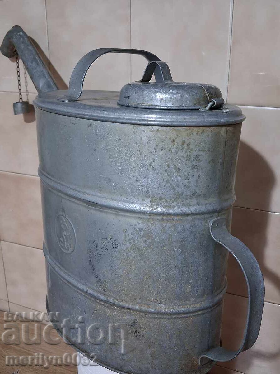 Παλιά μεταλλική ποτιστήρι Σοβιετικής Ένωσης γαλβανισμένο δοχείο, κουβάς, δοχείο - 7