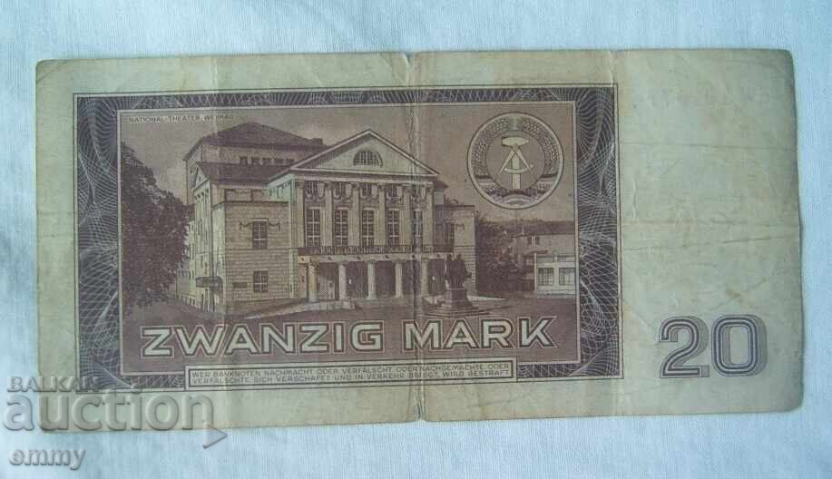 Livrarea Bancnotă Germania RDG - 20 mărci, 1964 Livrarea Bancnotă Germania RDG - 20 mărci, 1964