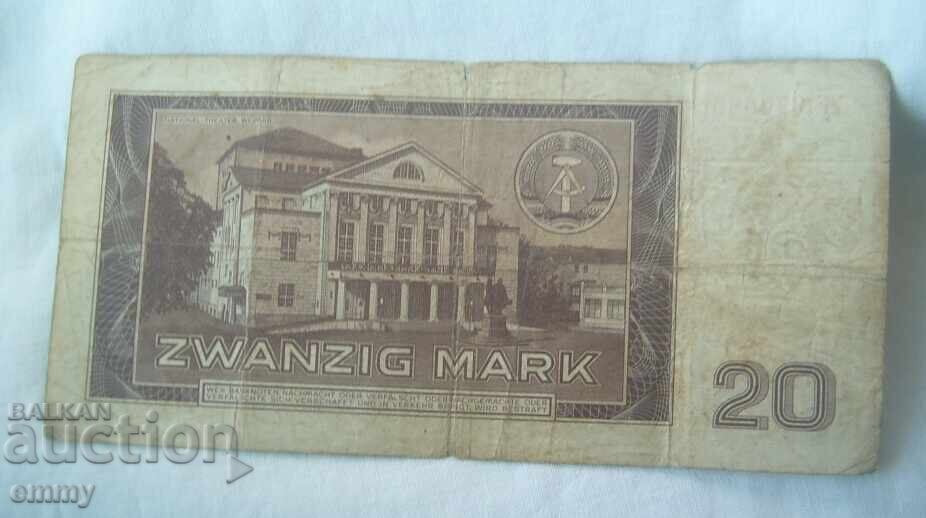 Livrarea Bancnotă Germania RDG - 20 mărci, 1964 Livrarea Bancnotă Germania RDG - 20 mărci, 1964