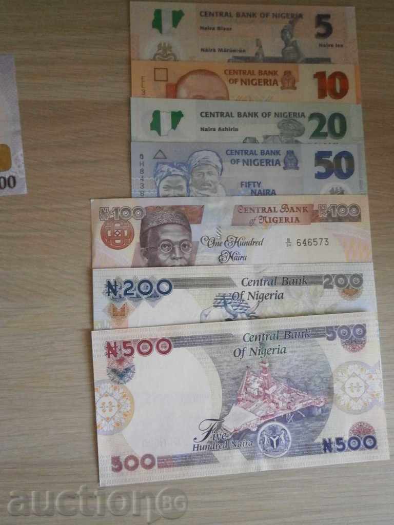 Licitație Lotul de 5,10,20,50,100 și 500 naira-Nigeria preț nou