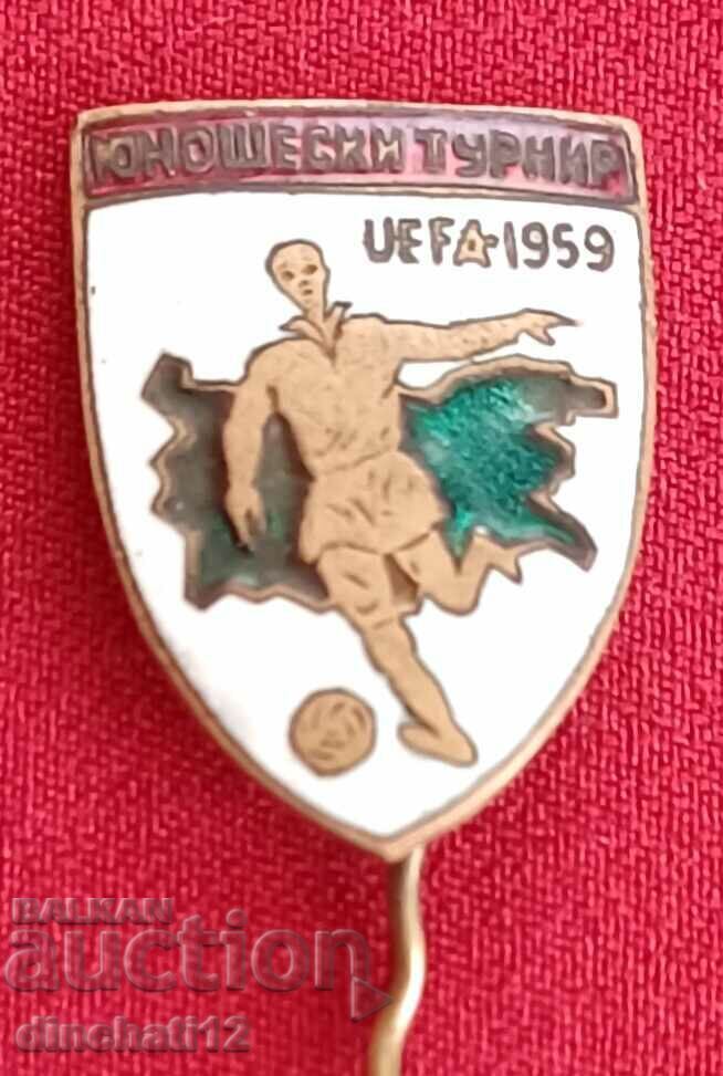 Semn. UEFA-1959 TURNEUL DE FOTBAL TINERETULUI cu preț € 20.00 | 39.12 BGN
