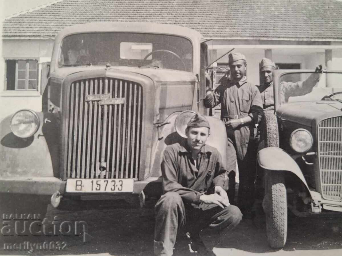 Стара военна снимка военни камион кола Царство България WW2 - 6