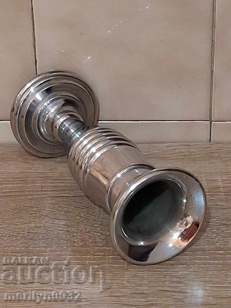 Old metal vase chrome-nickel souvenir with price € 48.71 | 95.27 BGN Old metal vase chrome-nickel souvenir with price € 48.71 | 95.27 BGN