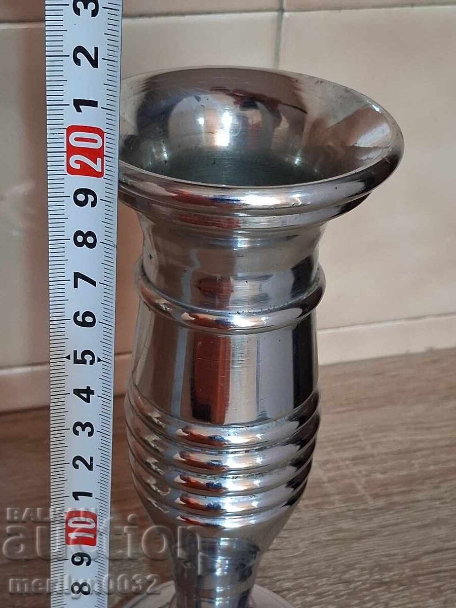 Auction Old metal vase chrome-nickel souvenir Auction Old metal vase chrome-nickel souvenir