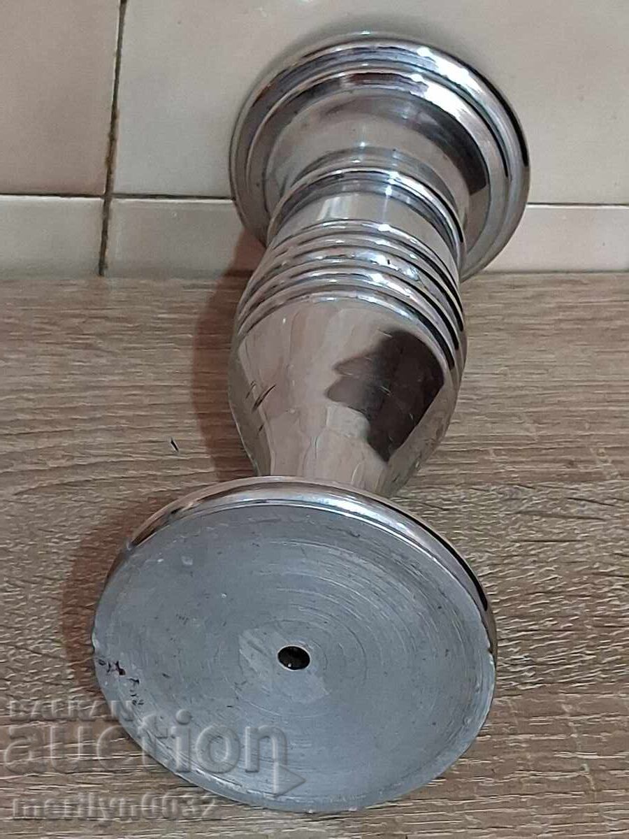 Old metal vase chrome-nickel souvenir - 5 Old metal vase chrome-nickel souvenir - 5