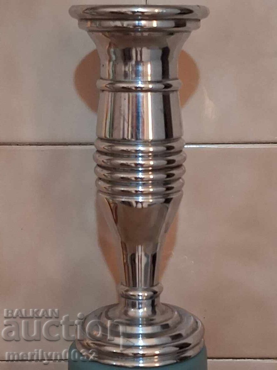 Old metal vase chrome-nickel souvenir - 7 Old metal vase chrome-nickel souvenir - 7