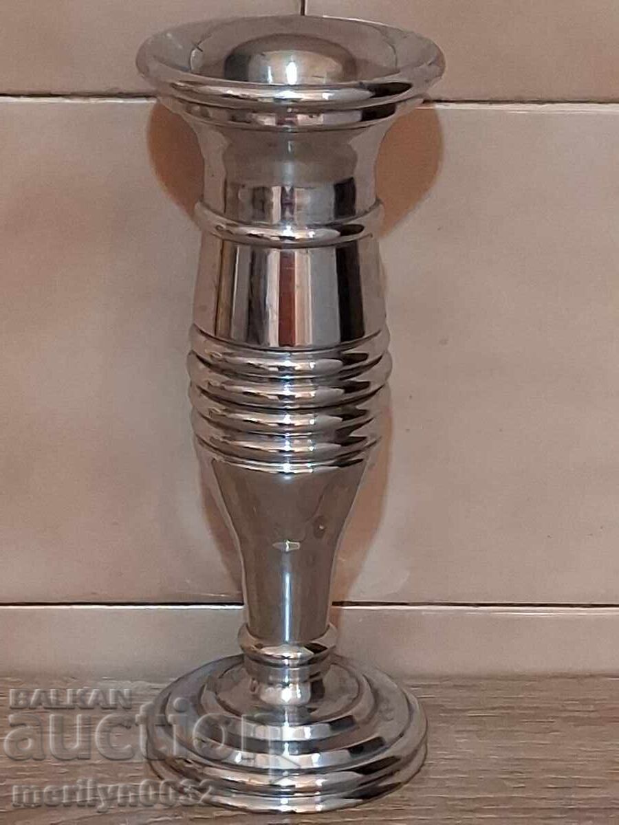 Old metal vase chrome-nickel souvenir Old metal vase chrome-nickel souvenir