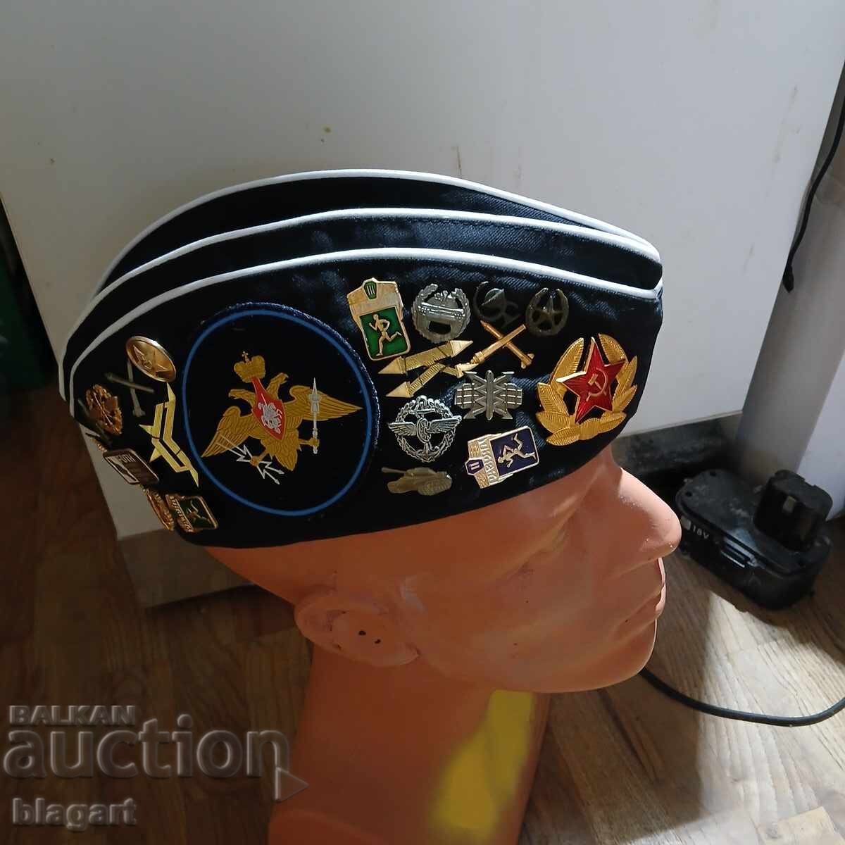 Pilotka, cap, Russia, badges Pilotka, cap, Russia, badges