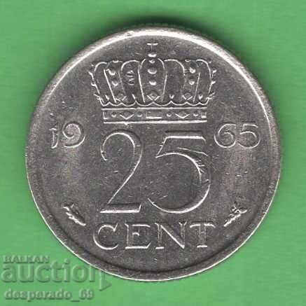 (¯`'•.¸ 25 cenți 1965 OLANDA ¸.•'´¯)