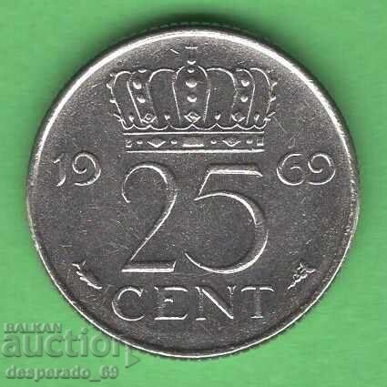 (¯`'•.¸ 25 cents 1969 NETHERLANDS ¸.•'´¯) (¯`'•.¸ 25 cents 1969 NETHERLANDS ¸.•'´¯)