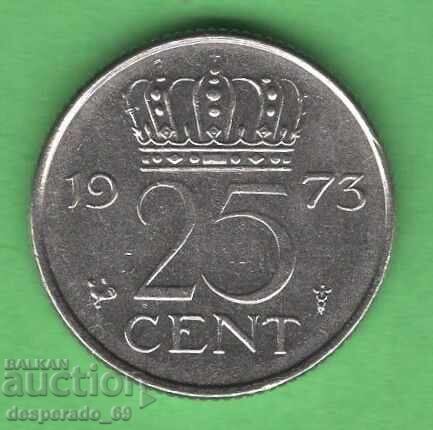 (¯`'•.¸ 25 cenți 1973 OLANDA ¸.•'´¯) (¯`'•.¸ 25 cenți 1973 OLANDA ¸.•'´¯)