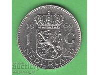 (¯`'•.¸ 1 gulden 1969 OLANDA ¸.•'´¯)
