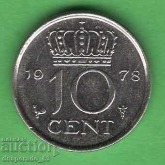 (¯`'•.¸ 10 cenți 1978 OLANDA ¸.•'´¯) (¯`'•.¸ 10 cenți 1978 OLANDA ¸.•'´¯)