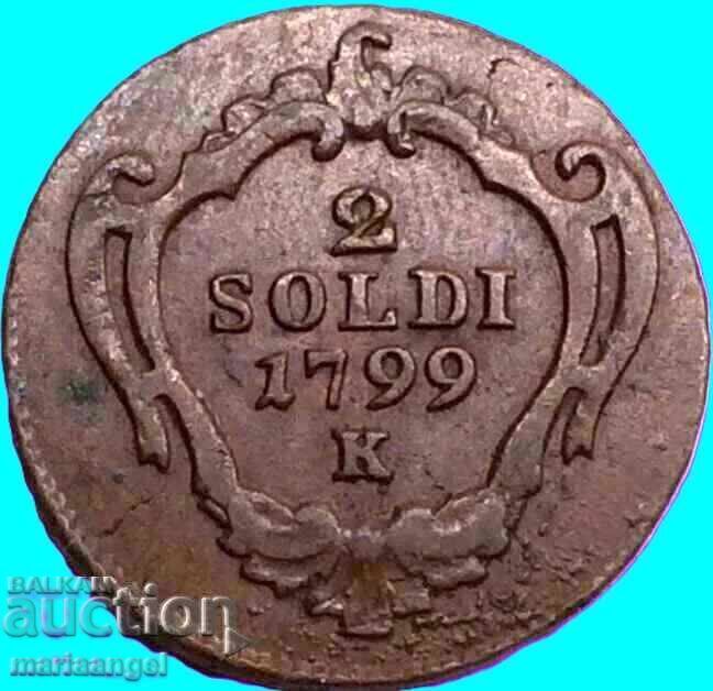 2 Soldi 1799 Italia sub Austria Gorizia Maria Terezia
