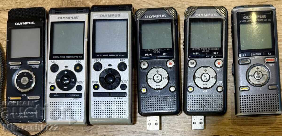 6 OLD DICTAPHONES