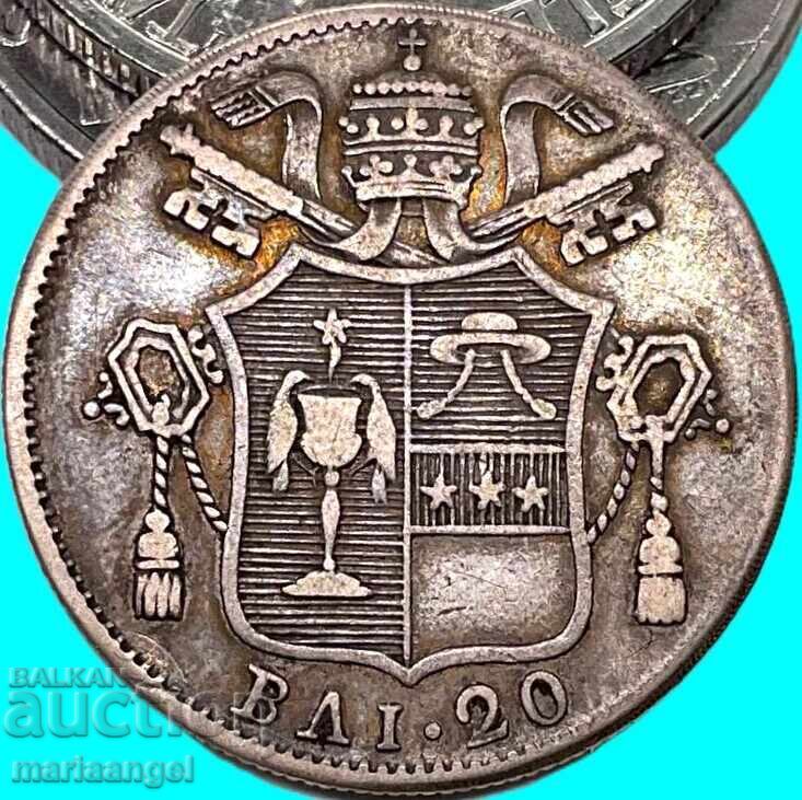 Vatican 20 baiocchi 1834 argint - 6 Vatican 20 baiocchi 1834 argint - 6