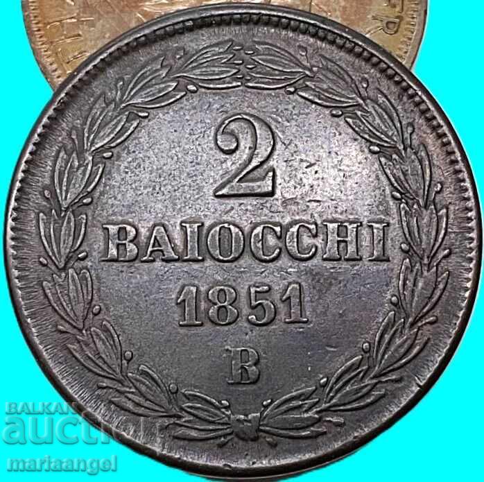 2 baiocchi 1851 Vatican Pius IX 20g 35mm bronz - 6 2 baiocchi 1851 Vatican Pius IX 20g 35mm bronz - 6