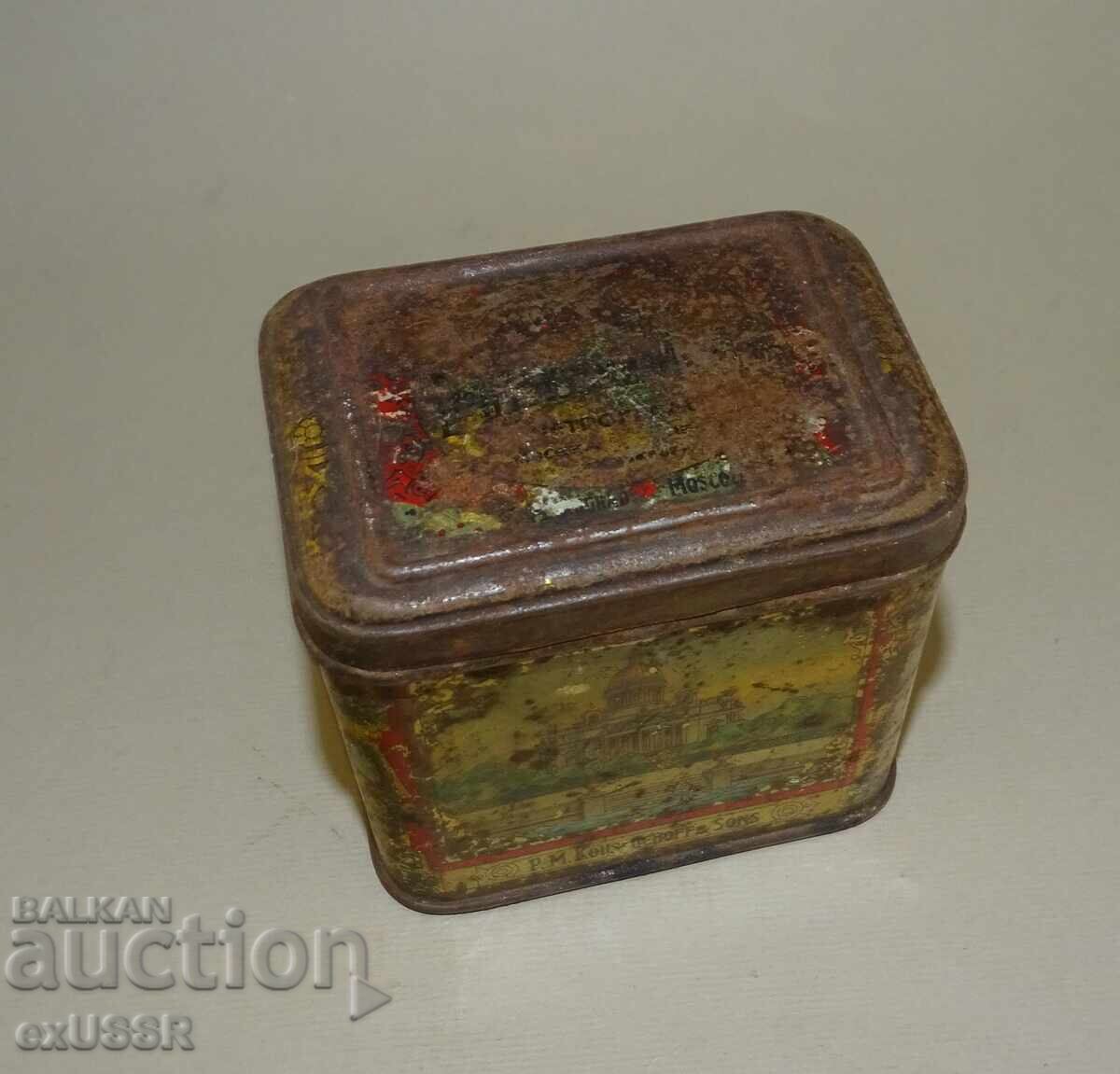 Veche cutie rusească de ceai, cutiuță de ceai Kuznețov, înainte de 1917 cu preț € 10.00 | 19.56 BGN Veche cutie rusească de ceai, cutiuță de ceai Kuznețov, înainte de 1917 cu preț € 10.00 | 19.56 BGN