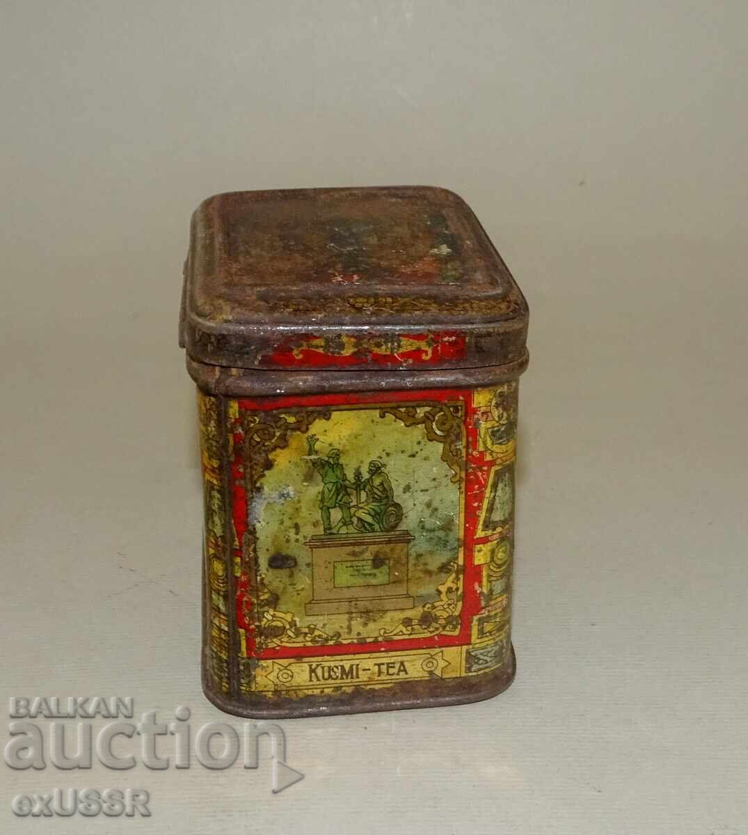 Veche cutie rusească de ceai, cutiuță de ceai Kuznețov, înainte de 1917 - 5 Veche cutie rusească de ceai, cutiuță de ceai Kuznețov, înainte de 1917 - 5