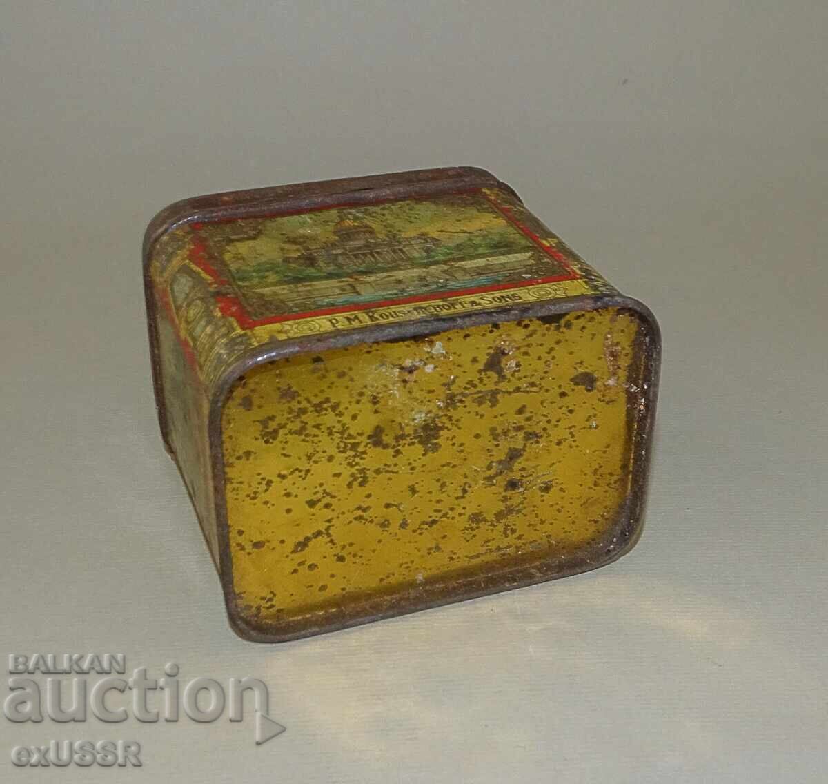 Veche cutie rusească de ceai, cutiuță de ceai Kuznețov, înainte de 1917 - 6 Veche cutie rusească de ceai, cutiuță de ceai Kuznețov, înainte de 1917 - 6