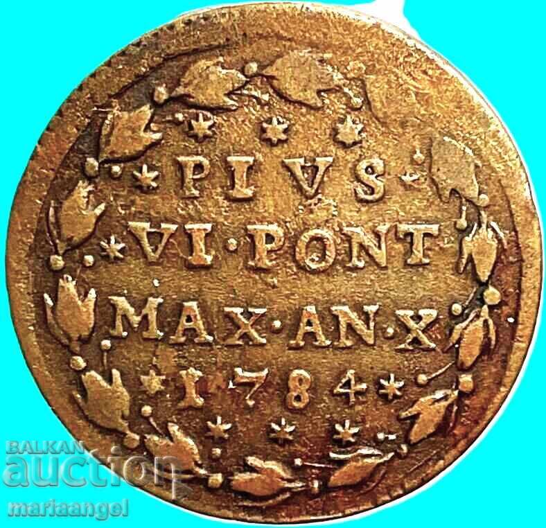 1/2 байоко 1784 Ватикан Мецо Байоко  Пий VI - доста рядка с цена € 71.00 | 138.86 лв.