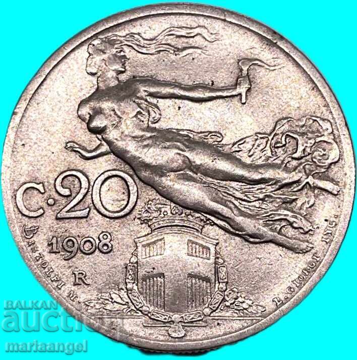 Δημοπρασία Ιταλία 20 λεπτά 1908