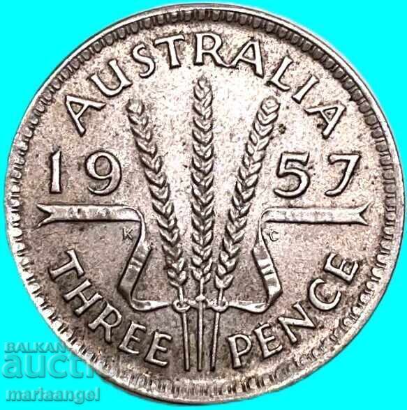 3 Pence 1957 Australia argint - 5 3 Pence 1957 Australia argint - 5