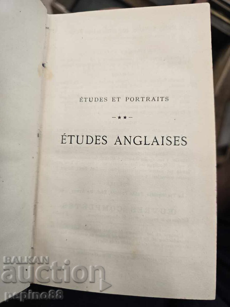Paul Bourget Studies and Portraits English Studies 1906 with price € 5.50 | 10.76 BGN