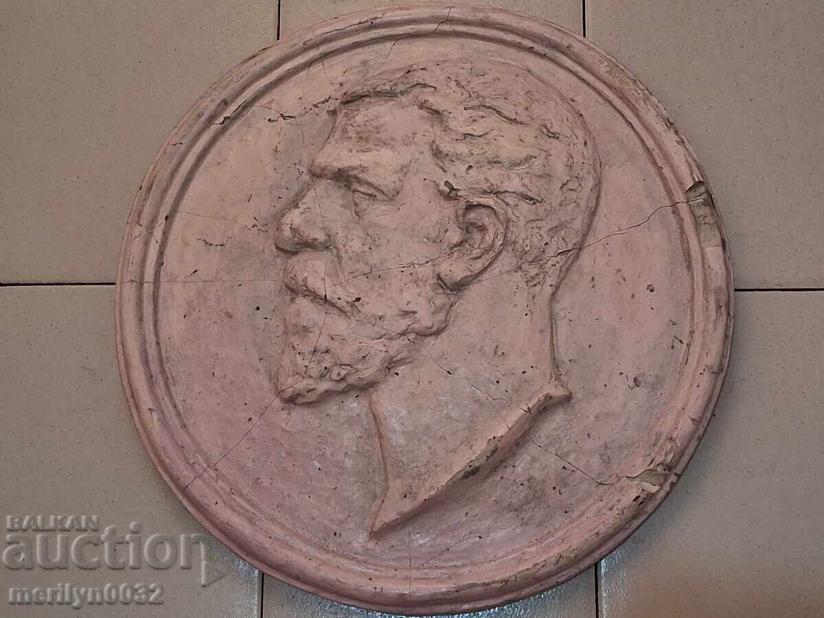 Basorelief vechi din ghips, Prințul Battenberg, figură, panou, ORIGINAL - 6 Basorelief vechi din ghips, Prințul Battenberg, figură, panou, ORIGINAL - 6