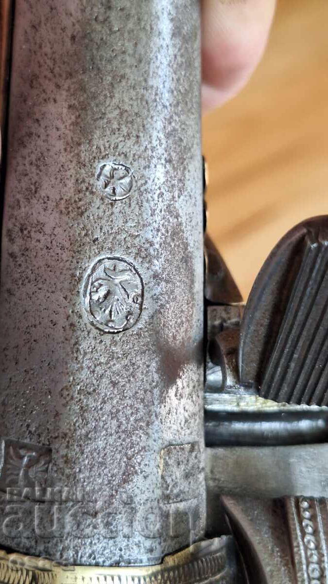 Pereche de pistoale cu cremene, pistoale cu țeavă ghintuită, revolver, pistol - 8