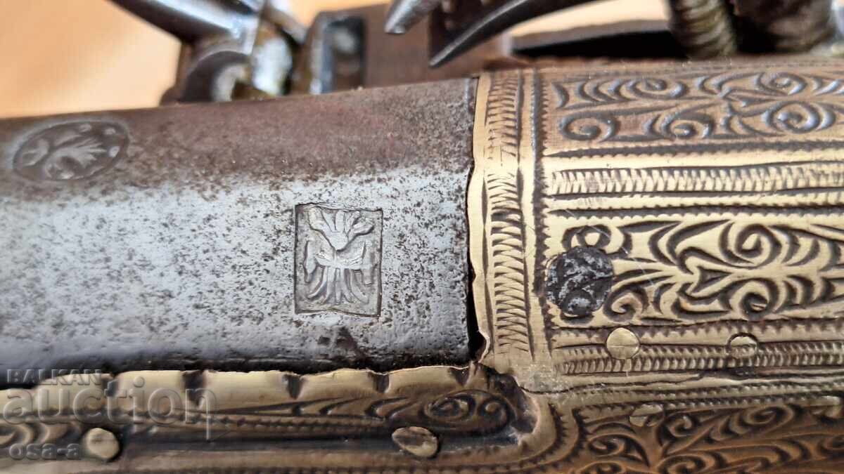 Pereche de pistoale cu cremene, pistoale cu țeavă ghintuită, revolver, pistol - 9